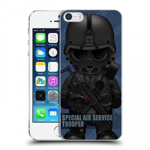Дизайнерский пластиковый чехол для Iphone 5s Армейцы мультяшки