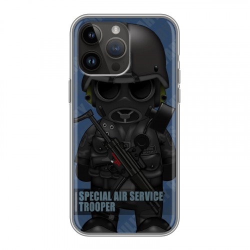 Дизайнерский силиконовый чехол для Iphone 14 Pro Max Армейцы мультяшки
