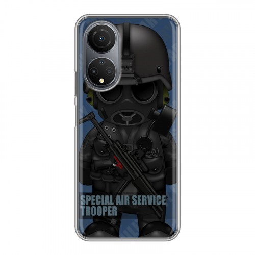 Дизайнерский силиконовый чехол для Huawei Honor X7 Армейцы мультяшки
