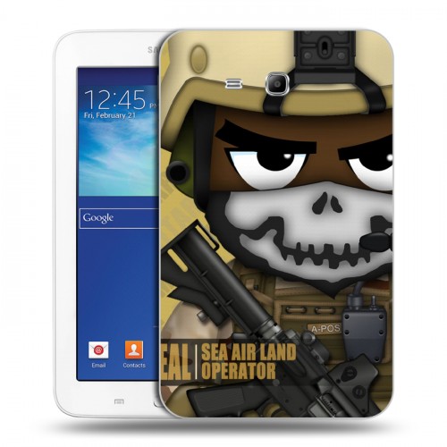 Дизайнерский силиконовый чехол для Samsung Galaxy Tab 3 Lite Армейцы мультяшки