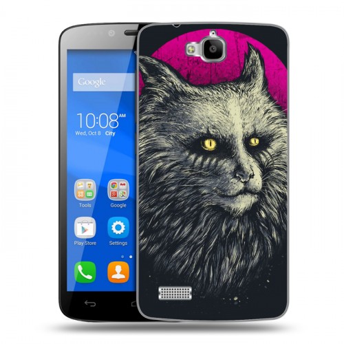 Дизайнерский пластиковый чехол для Huawei Honor 3C Lite Мистические кошки