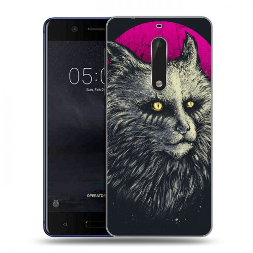 Дизайнерский пластиковый чехол для Nokia 5 Мистические кошки