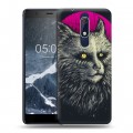 Дизайнерский пластиковый чехол для Nokia 5.1 Мистические кошки