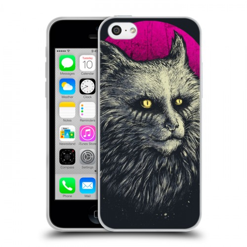 Дизайнерский пластиковый чехол для Iphone 5c Мистические кошки