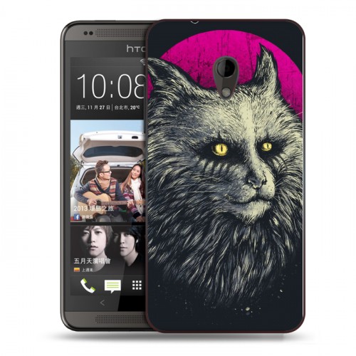 Дизайнерский пластиковый чехол для HTC Desire 700 Мистические кошки