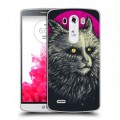 Дизайнерский пластиковый чехол для LG G3 (Dual-LTE) Мистические кошки