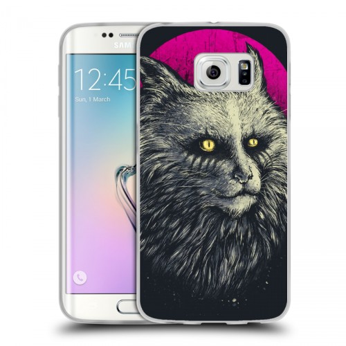 Дизайнерский пластиковый чехол для Samsung Galaxy S6 Edge Мистические кошки