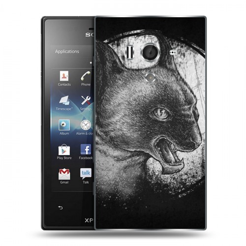 Дизайнерский пластиковый чехол для Sony Xperia acro S Мистические кошки