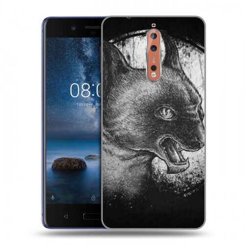 Дизайнерский пластиковый чехол для Nokia 8 Мистические кошки