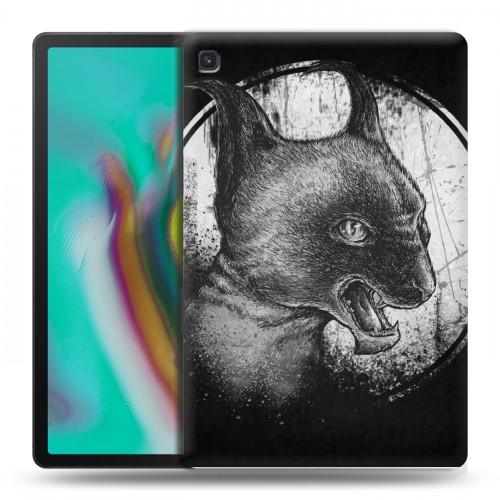 Дизайнерский силиконовый чехол для Samsung Galaxy Tab S5e Мистические кошки