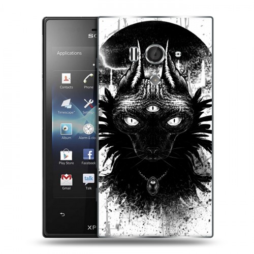 Дизайнерский пластиковый чехол для Sony Xperia acro S Мистические кошки