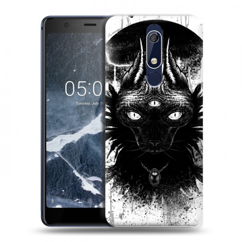 Дизайнерский пластиковый чехол для Nokia 5.1 Мистические кошки