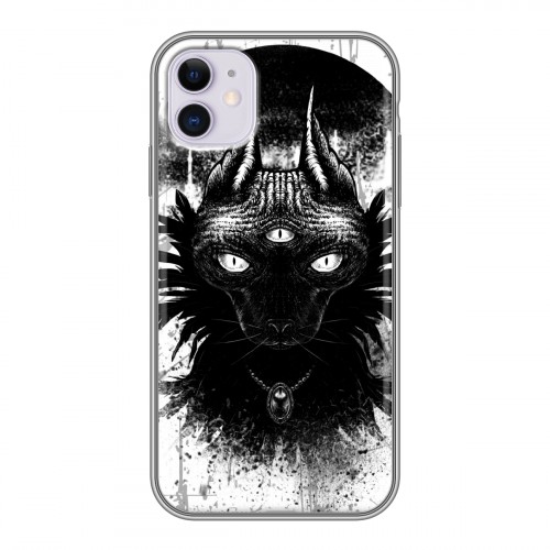 Дизайнерский силиконовый чехол для Iphone 11 Мистические кошки