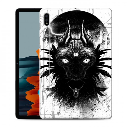 Дизайнерский силиконовый с усиленными углами чехол для Samsung Galaxy Tab S7 Мистические кошки