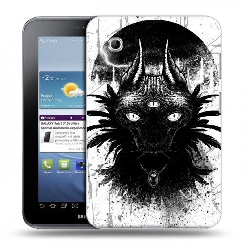 Дизайнерский силиконовый чехол для Samsung Galaxy Tab 2 7.0 Мистические кошки
