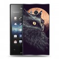 Дизайнерский пластиковый чехол для Sony Xperia acro S Мистические кошки