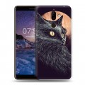 Дизайнерский пластиковый чехол для Nokia 7 Plus Мистические кошки