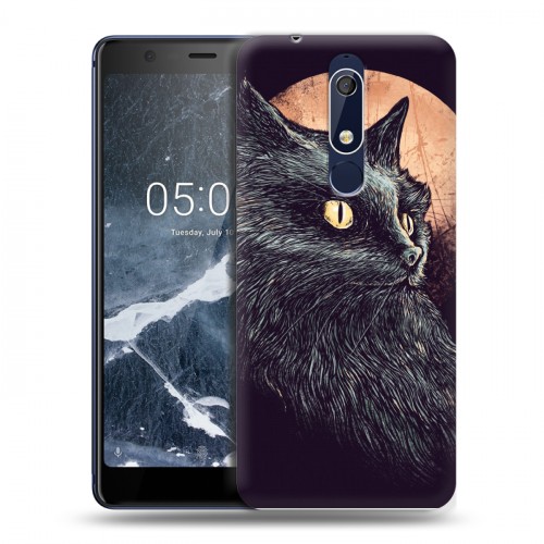 Дизайнерский пластиковый чехол для Nokia 5.1 Мистические кошки