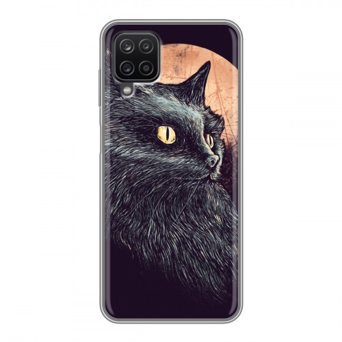Дизайнерский пластиковый чехол для Samsung Galaxy A12 Мистические кошки