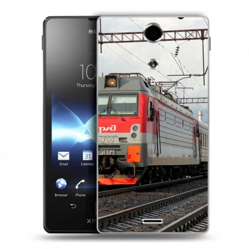 Дизайнерский пластиковый чехол для Sony Xperia TX Локомотив