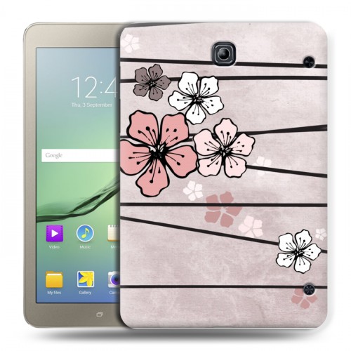 Дизайнерский силиконовый чехол для Samsung Galaxy Tab S2 8.0 Японские розовые мотивы