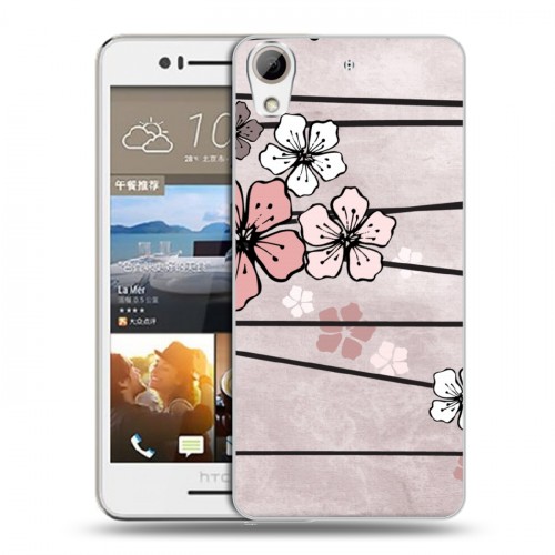 Дизайнерский пластиковый чехол для HTC Desire 728 Японские розовые мотивы