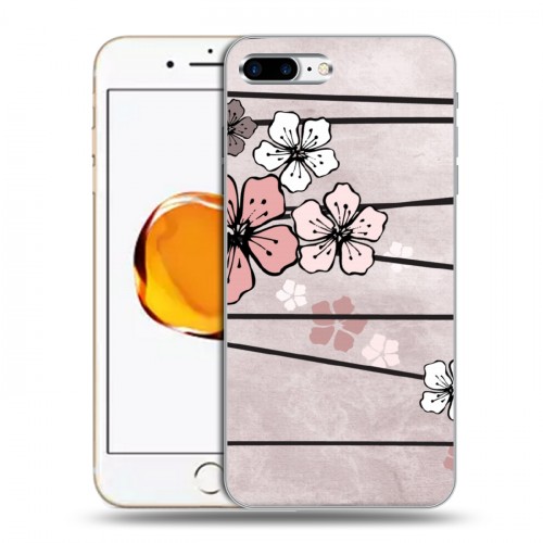 Дизайнерский силиконовый чехол для Iphone 7 Plus / 8 Plus Японские розовые мотивы
