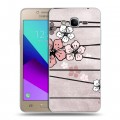 Дизайнерский силиконовый с усиленными углами чехол для Samsung Galaxy J2 Prime Японские розовые мотивы