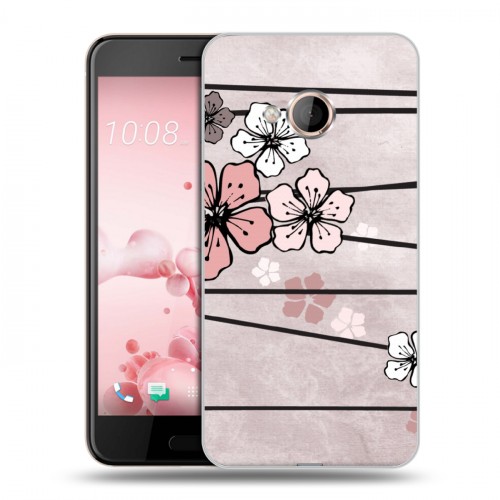 Дизайнерский силиконовый чехол для HTC U Play Японские розовые мотивы