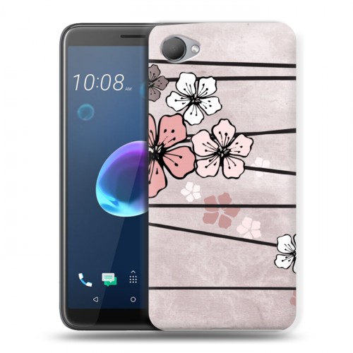 Дизайнерский пластиковый чехол для HTC Desire 12 Японские розовые мотивы