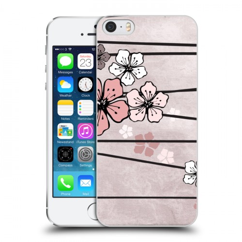 Дизайнерский пластиковый чехол для Iphone 5s Японские розовые мотивы