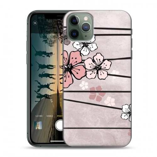 Дизайнерский пластиковый чехол для Iphone 11 Pro Max Японские розовые мотивы