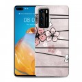 Дизайнерский силиконовый с усиленными углами чехол для Huawei P40 Японские розовые мотивы