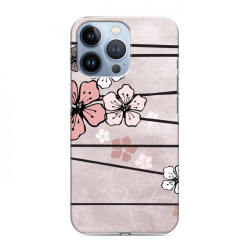 Дизайнерский силиконовый чехол для Iphone 13 Pro Японские розовые мотивы