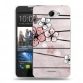 Дизайнерский пластиковый чехол для HTC Desire 516 Японские розовые мотивы