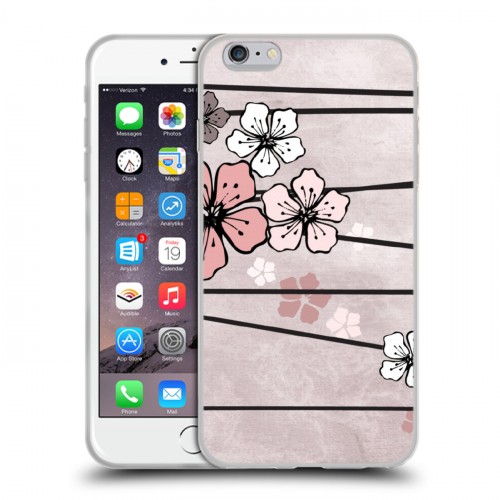 Дизайнерский силиконовый чехол для Iphone 6 Plus/6s Plus Японские розовые мотивы