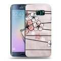 Дизайнерский пластиковый чехол для Samsung Galaxy S6 Edge Японские розовые мотивы