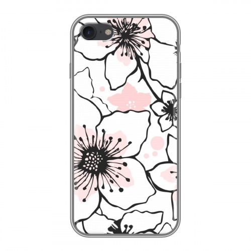 Дизайнерский силиконовый чехол для Iphone 7 Японские розовые мотивы