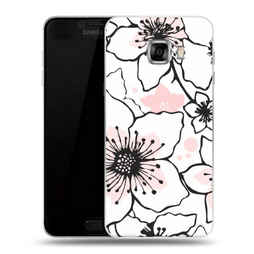 Дизайнерский пластиковый чехол для Samsung Galaxy C5 Японские розовые мотивы
