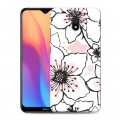 Дизайнерский силиконовый с усиленными углами чехол для Xiaomi RedMi 8A Японские розовые мотивы