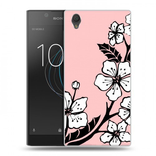 Дизайнерский пластиковый чехол для Sony Xperia L1 Японские розовые мотивы