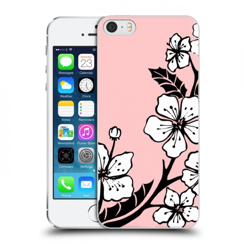 Дизайнерский пластиковый чехол для Iphone 5s Японские розовые мотивы