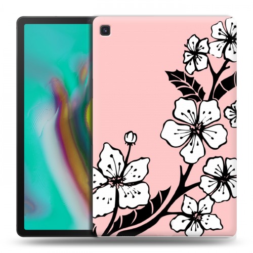 Дизайнерский силиконовый чехол для Samsung Galaxy Tab S5e Японские розовые мотивы