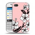 Дизайнерский пластиковый чехол для BlackBerry Q10 Японские розовые мотивы
