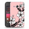Дизайнерский пластиковый чехол для HTC Desire 200 Японские розовые мотивы