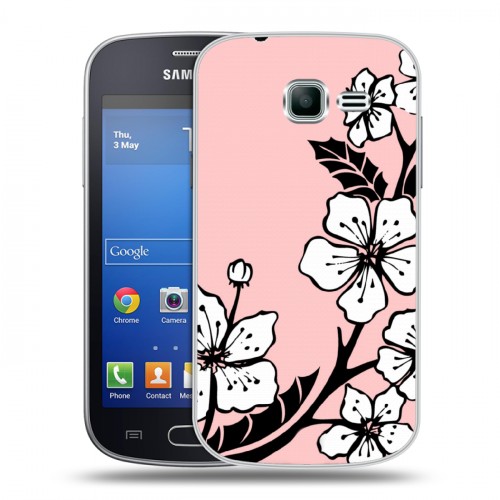 Дизайнерский пластиковый чехол для Samsung Galaxy Trend Lite Японские розовые мотивы