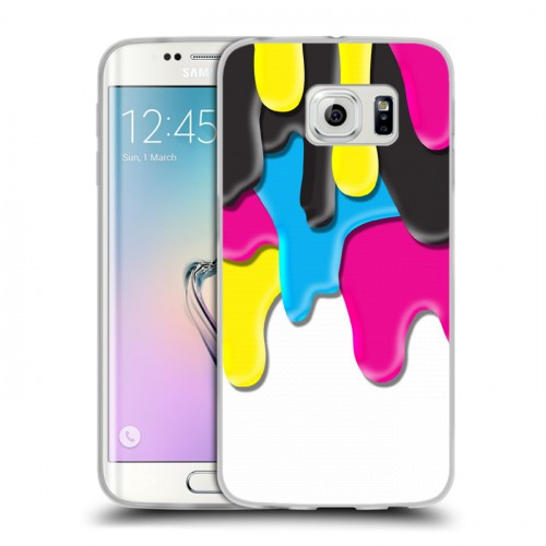 Дизайнерский силиконовый чехол для Samsung Galaxy S6 Edge Потекшие краски
