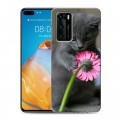 Дизайнерский силиконовый с усиленными углами чехол для Huawei P40 Котята