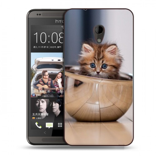 Дизайнерский пластиковый чехол для HTC Desire 700 Котята