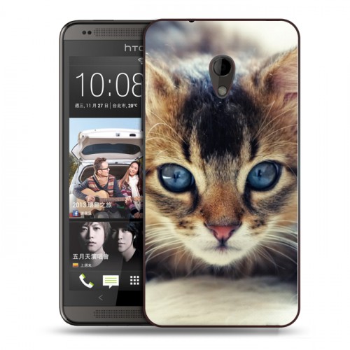 Дизайнерский пластиковый чехол для HTC Desire 700 Котята